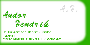 andor hendrik business card